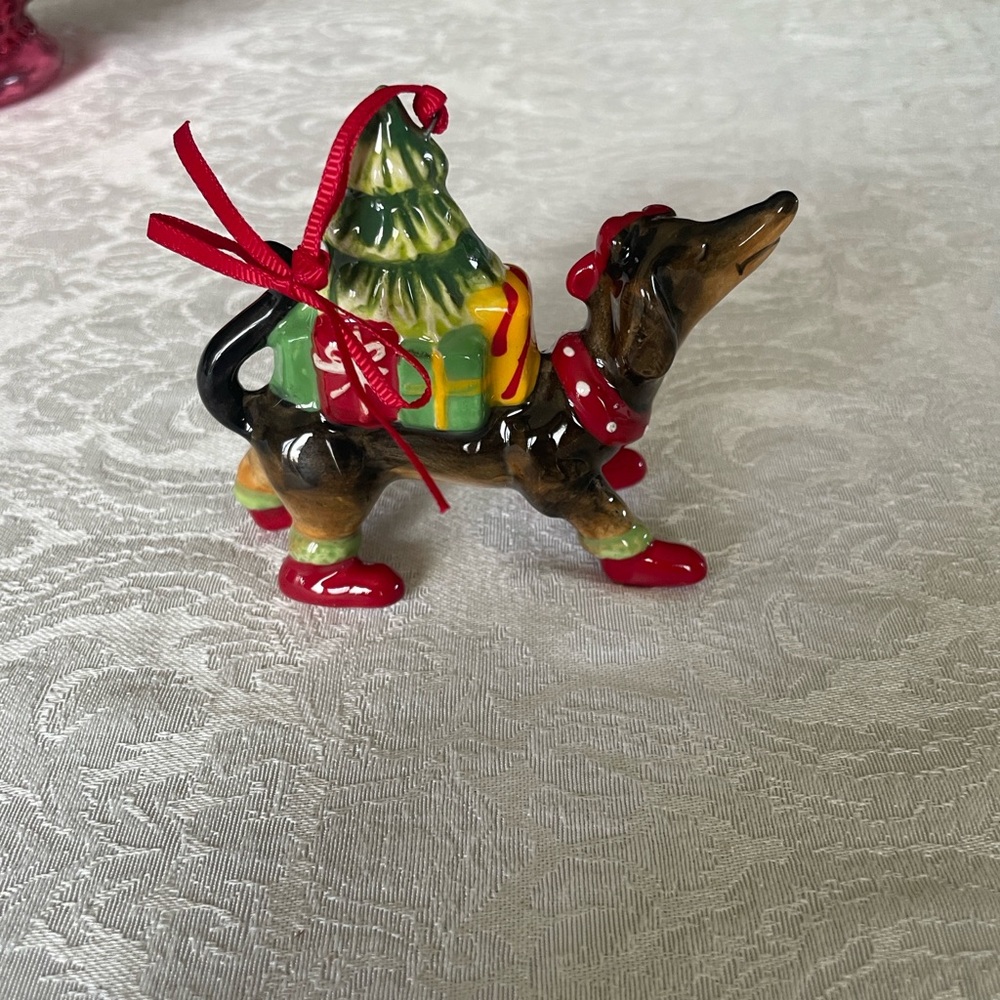 Festive spectrum mug and blue sky clay works Dachshund Mug and Ornament Set - Picture 12 of 16
